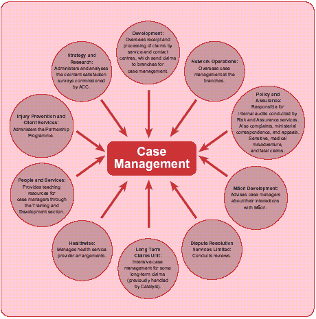 ACC divisions and units with case management responsibilities. 