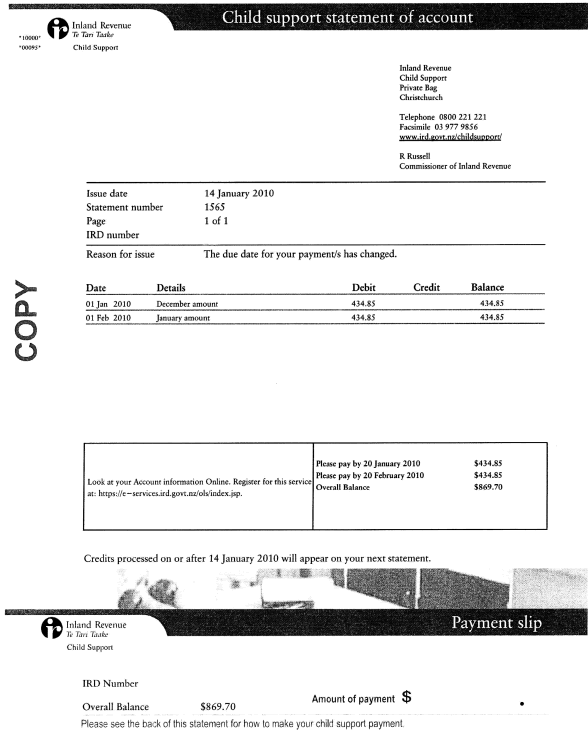 3c. 1 - Standard statement - paying on time. 