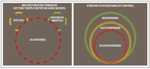 figure4.gif Figure 4 The "Mickey Mouse" and "strong sustainability" models of national indicator systems.