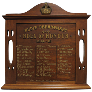 Our WW1 roll of honour board. 