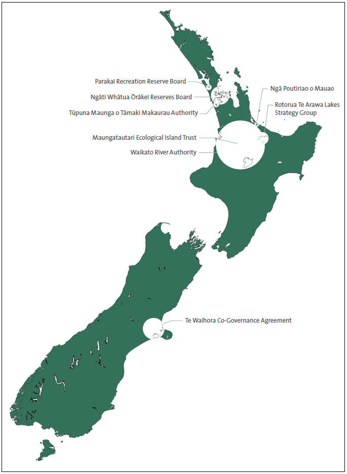 Figure 1 Locations of the co-governance examples we looked at. 