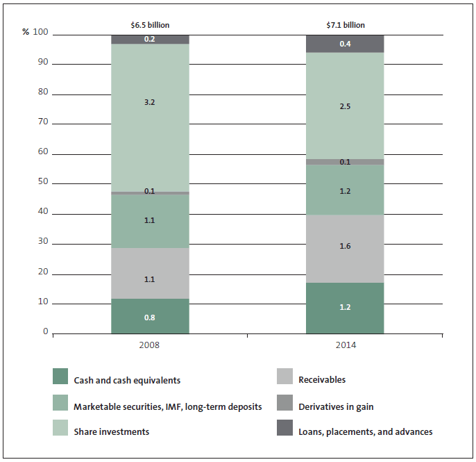 Figure 5 Composition of financial assets in local government. 