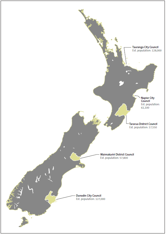 Figure 1 - The five local authorities we looked at. 