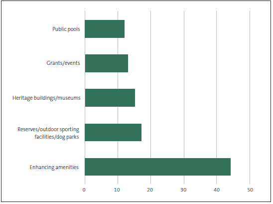 Figure 7 Community facilities issues presented to communities in the 2018-28 consultation documents. 