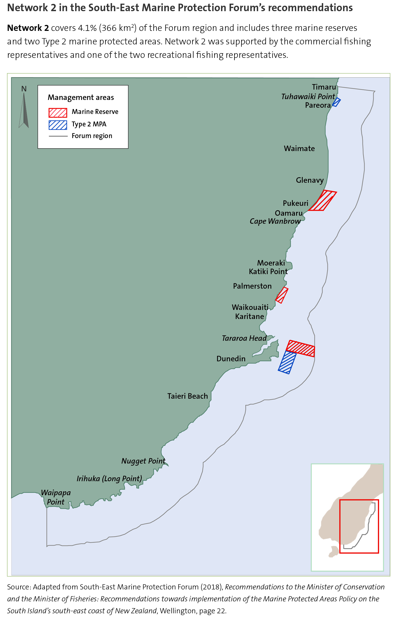 Network 2 in the South-East Marine Protection Forum’s recommendations