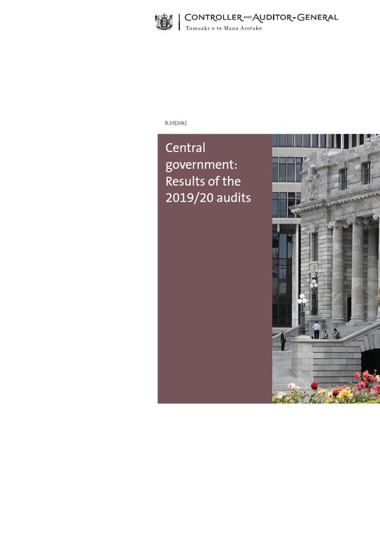 Central government: Results of the 2019/20 audits report cover