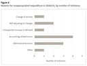 Figure 4 - Reasons for unappropriated expenditure in 2020/21, by number of instances