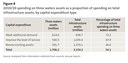 Figure 8 - 2019/20 spending on three waters assets as a proportion of spending on total infrastructure assets, by capital expenditure type