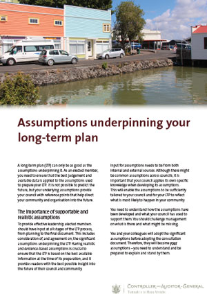 Assumptions underpinning your long-term plan