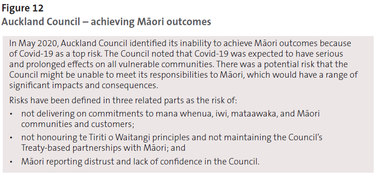 Figure 12 - Auckland Council – achieving Māori outcomes