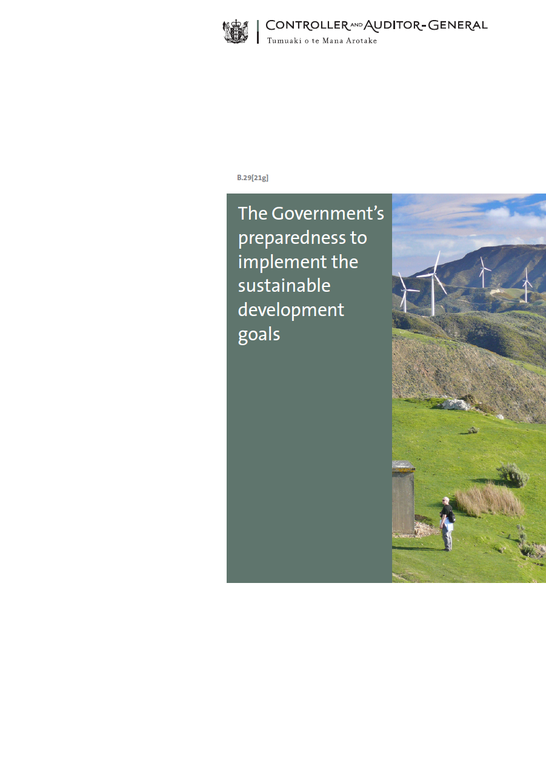 Report cover oThe Government’s preparedness to implement the sustainable development goals