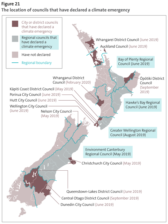 Figure 21: The location of councils that have declared a climate emergency