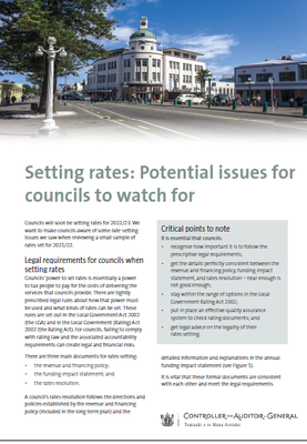 Setting rates: Potential issues for councils to watch for