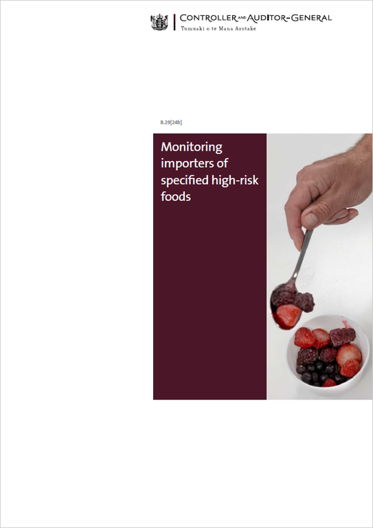 Monitoring importers of specified high-risk foods cover