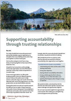 Cover page of Supporting accountability through trusting relationships