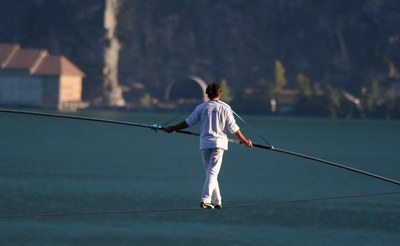 Tightrope walker. Photo by Noel Reynolds.